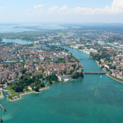 Blick ber Konstanz auf Seerhein und Untersee
