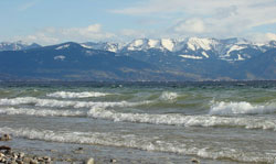 Föhnwind am Bodensee und Alpenblick