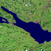 Satellitenbild des Bodensees
